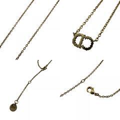 クリスチャンディオール Christian Dior ネックレス CDロゴ ラインストーン ネックレス ゴールドの画像