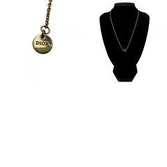 クリスチャンディオール Christian Dior ネックレス CDロゴ ラインストーン ネックレス ゴールドの画像