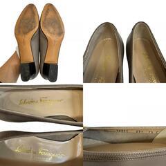 サルヴァトーレフェラガモ Salvatore Ferragamo 24.5 パンプス ガンチーニ DI 70321 231 グレージュの画像