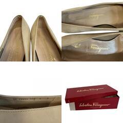 サルヴァトーレフェラガモ Salvatore Ferragamo 23 パンプス ヴァラリボン ベージュの画像