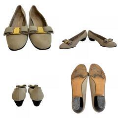 サルヴァトーレフェラガモ Salvatore Ferragamo 23 パンプス ヴァラリボン ベージュの画像