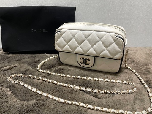 【売約】CHANEL シャネル マトラッセ チェーン クラッチ AP4516 ショルダーバッグ ラムスキン　希少色　白色　極上　正規品