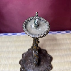 古銅　数寄者　仏具 燭台　古美術　骨董　寺院　江戸時代　別府細工　コレクター放出品　蔵出し　旧家　幕末　希少品　貴重の画像