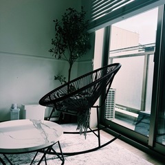 ノルディックスタイルのロッキングチェア　ブラック　15,500円　の画像