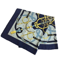 エルメス HERMES スカーフ 黄金の拍車 カレ90 ショール ブルーの画像