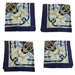 エルメス HERMES スカーフ 黄金の拍車 カレ90 ショール ブルーの画像