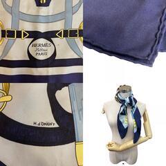 エルメス HERMES スカーフ 黄金の拍車 カレ90 ショール ブルーの画像