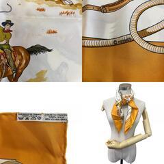 エルメス HERMES スカーフ MUSTANGS カレ90 馬 ホース ブラウンの画像