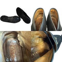 グッチ GUCCI 26.5 ローファー ホースビット モカシン ブラックの画像