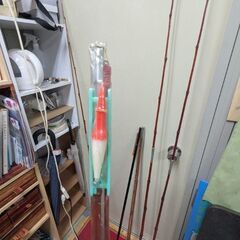 釣り竿　　ダイソーの竹製の竿5本　清峰1本の画像