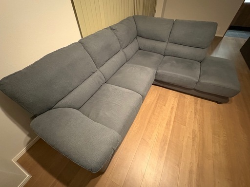 ニトリ　コーナー　カウチソファ　グレー
