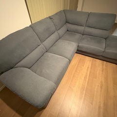 ニトリ　コーナー　カウチソファ　グレーの画像