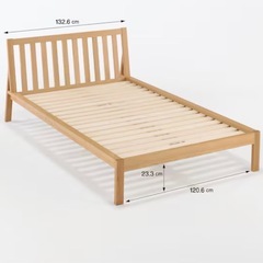 無印　ベッドフレーム　セミダブルの画像