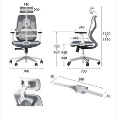 グレーメッシュオフィスチェアの画像