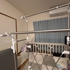 物干し 室内用 折りたたみ式 キャスター付き KTM-2018Rの画像