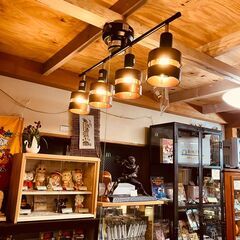 ニトリ ４灯シーリングライト Nウッドリング（ダークブラウン）の画像