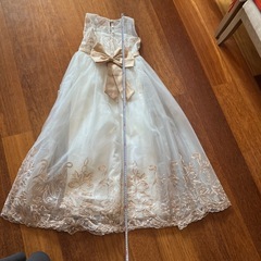 ゴールド　刺繍　ロングドレス　160の画像