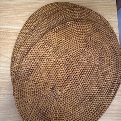 無印良品　ラタンランチョンマット4枚セットの画像