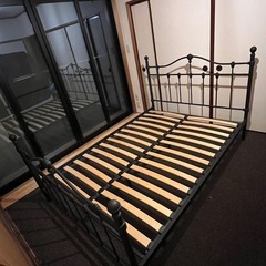 12/15引取り限定‼️アイアンベッドフレーム ダブル ブラックの画像