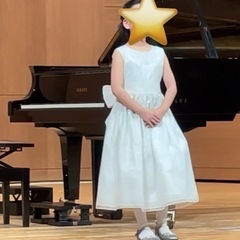 白　ラメ　ロングドレス　120の画像