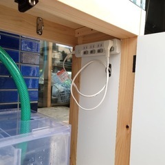 【レア美品】特注77×30×36cmオールガラスオーバーフロー水槽(水槽台&濾過槽&牡蠣殻ろ材付き) の画像