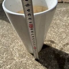 白い陶器の植木鉢の画像