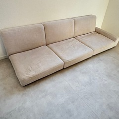  ローソファー 3人掛け リクライニング カウチソファ 布張り ファブリック LOWYA ロウヤ   の画像