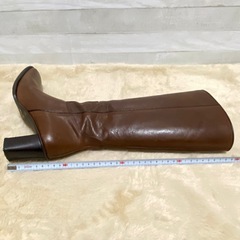 COUNTRYVIEW本革ロングブーツ 23cm ブラウン スクエアトゥ 日本製の画像