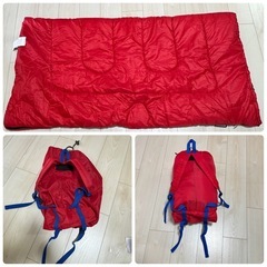 【Coleman】コールマン　寝袋 スリーピングバッグ 小さめ　赤×青 キャンプ　子供用の画像