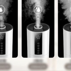 ブラック 【2個】超音波式 8L加湿器 LEDデジタルパネルの画像