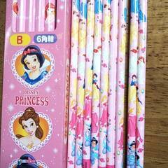 ディズニープリンセス　かきかたえんぴつ　B　6角軸×11本と、細軸鉛筆×9本　2種合計20本で　の画像