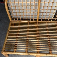 ☆昭和レトロ　ラタン(籐)の家具　ソファ 幅106cmの画像