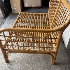 ☆昭和レトロ　ラタン(籐)の家具　ソファ 幅106cmの画像