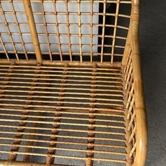 ☆昭和レトロ　ラタン(籐)の家具　ソファ 幅106cmの画像