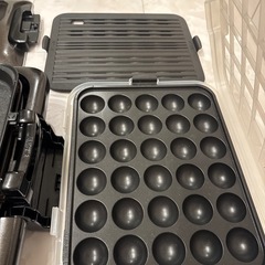 タイガー魔法瓶(TIGER) ホットプレート3枚セット 平面 たこ焼き 焼肉 蓋付き ブラウン CRV-A300-Tの画像