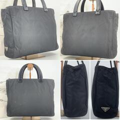 PRADA プラダ ハンドバッグ トートバッグ テスートナイロン プラハンドル プラスチック ブラック 黒 B8363 トライアングル 三角ロゴプレート 白タグの画像