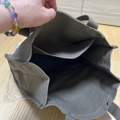 キャパス生地　カーキ　トートバックの画像