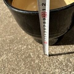 黒色の植木鉢の画像