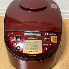 【取説つき】HITACHI 圧力スチームＩＨ炊飯ジャー5合半炊きの画像