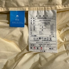 羽毛布団 肌掛けふとん ホワイトダックダウン85%の画像