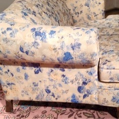 アンティーク　猫足　花柄ソファー　姫系ロココ調の画像