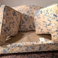 アンティーク　猫足　花柄ソファー　姫系ロココ調の画像