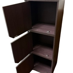 扉付き3段カラーボックス×2セットの画像