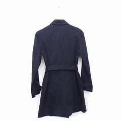 Cosa de Ver トレンチコート アウター 長袖 ミドル丈 コットン 綿 無地 M ブラックの画像