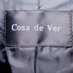 Cosa de Ver トレンチコート アウター 長袖 ミドル丈 コットン 綿 無地 M ブラックの画像