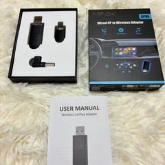 MINIX NEO 無線CarPlayアダプター、2025年最新ワイヤレスCarPlayアダプター、有線 CarPlayをワイヤレス CarPlay に変換、自動接続、プラグアンドプレイ、5.0 Bluetooth & 5G WiFi 搭載で低遅延、i-Phone iOS 10 以降に対応、USB-A&USB-C 付き【技適認証取得済み】の画像