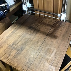 2人掛け食卓セット　ダイニングテーブル　椅子2脚　中古品　※天板傷み有りの画像