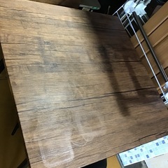 2人掛け食卓セット　ダイニングテーブル　椅子2脚　中古品　※天板傷み有りの画像