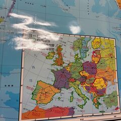 【那須町役場】世界全図行政版　世界地図　掛図　白地図　地理【管理番号410】の画像