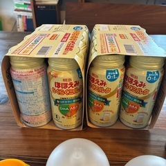 【新品未開封】明治　ほほえみ　らくらくミルク　液体ミルク　缶ミルク　200ml 14本　2026/7まで　アタッチメント付　ピジョン乳首付の画像